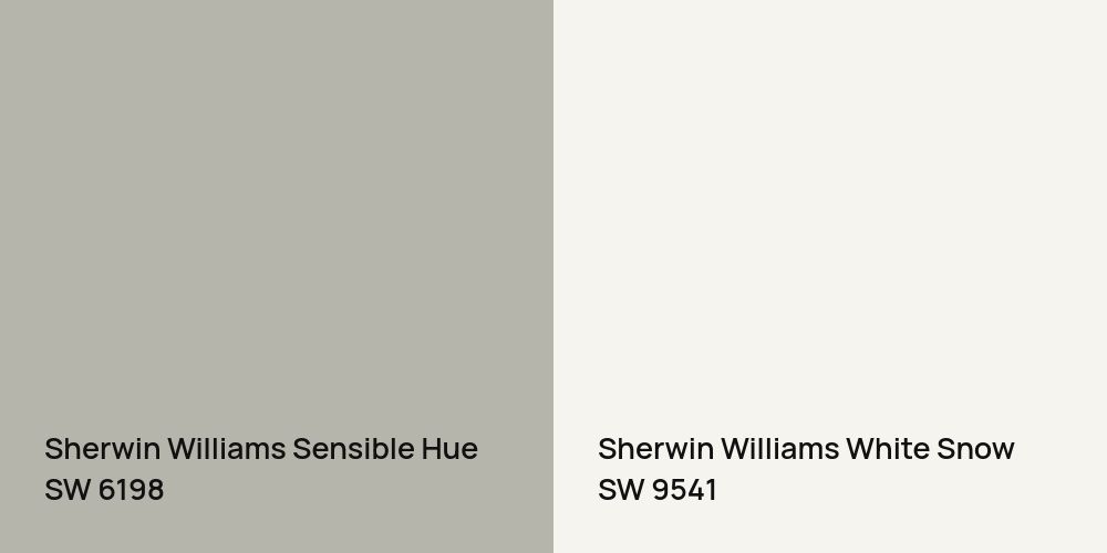 Sherwin Williams Sensible Hue vs. Sherwin Williams White Snow