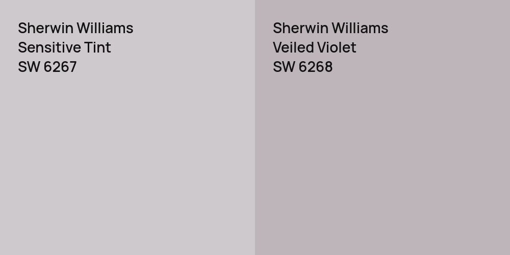 Sherwin Williams Sensitive Tint vs. Sherwin Williams Veiled Violet