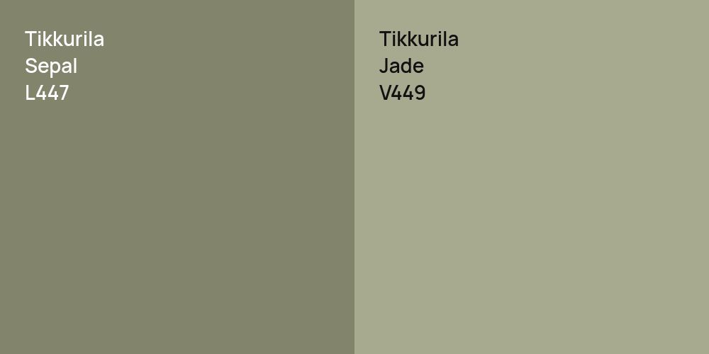 Tikkurila Sepal vs. Tikkurila Jade