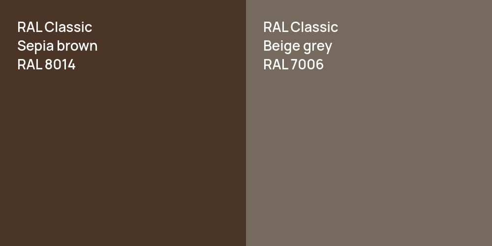 RAL Classic  Sepia brown vs. RAL Classic  Beige grey