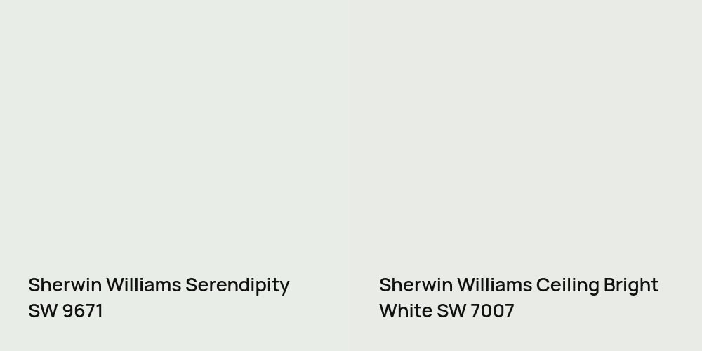 Sherwin Williams Serendipity vs. Sherwin Williams Ceiling Bright White