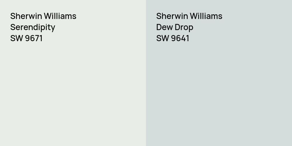 Sherwin Williams Serendipity vs. Sherwin Williams Dew Drop