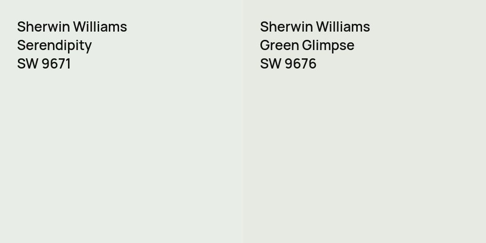 Sherwin Williams Serendipity vs. Sherwin Williams Green Glimpse