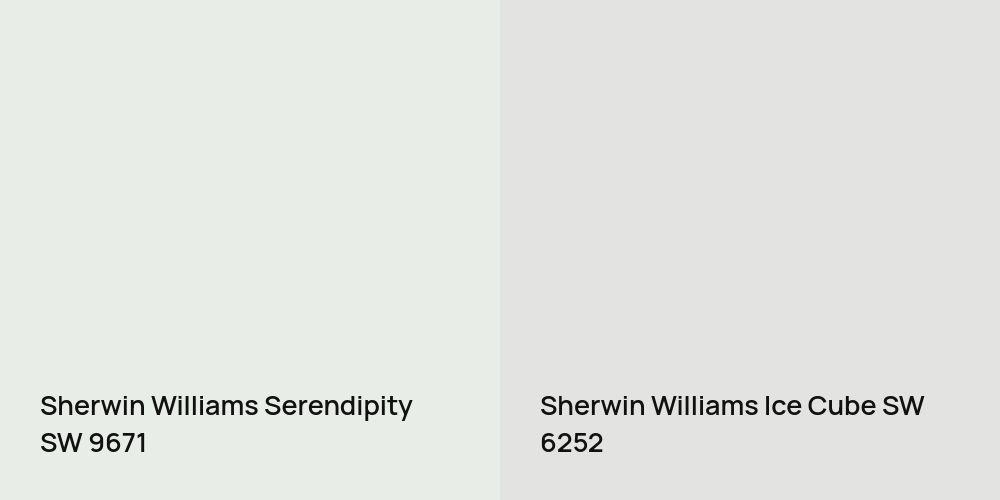 Sherwin Williams Serendipity vs. Sherwin Williams Ice Cube