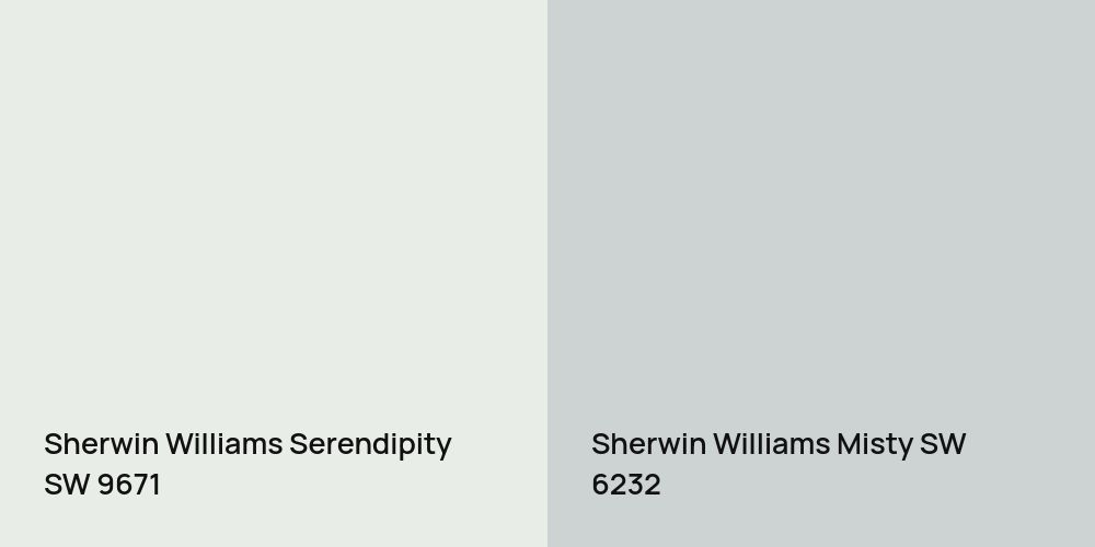 Sherwin Williams Serendipity vs. Sherwin Williams Misty