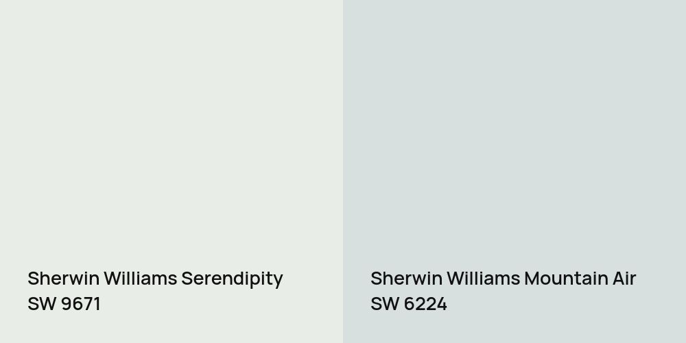 Sherwin Williams Serendipity vs. Sherwin Williams Mountain Air