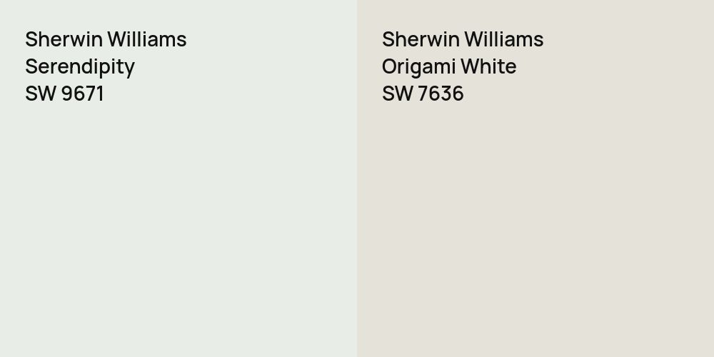 Sherwin Williams Serendipity vs. Sherwin Williams Origami White