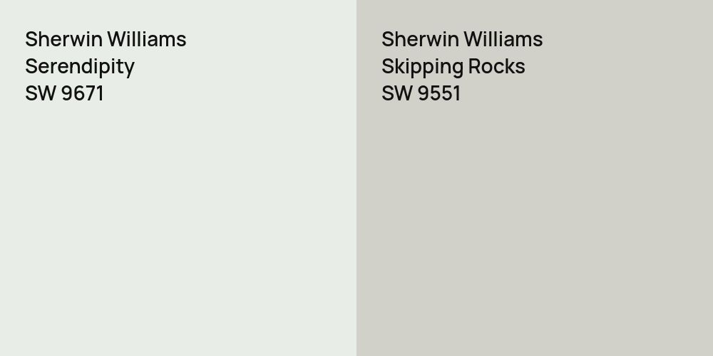 Sherwin Williams Serendipity vs. Sherwin Williams Skipping Rocks