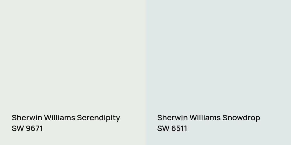 Sherwin Williams Serendipity vs. Sherwin Williams Snowdrop