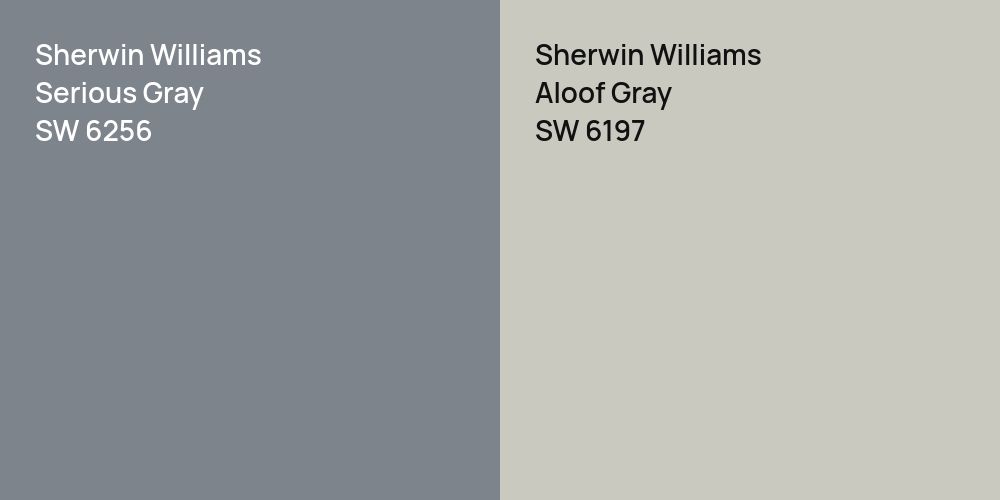 Sherwin Williams Serious Gray vs. Sherwin Williams Aloof Gray