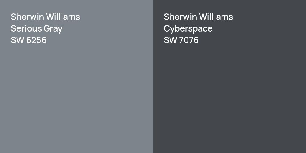 Sherwin Williams Serious Gray vs. Sherwin Williams Cyberspace