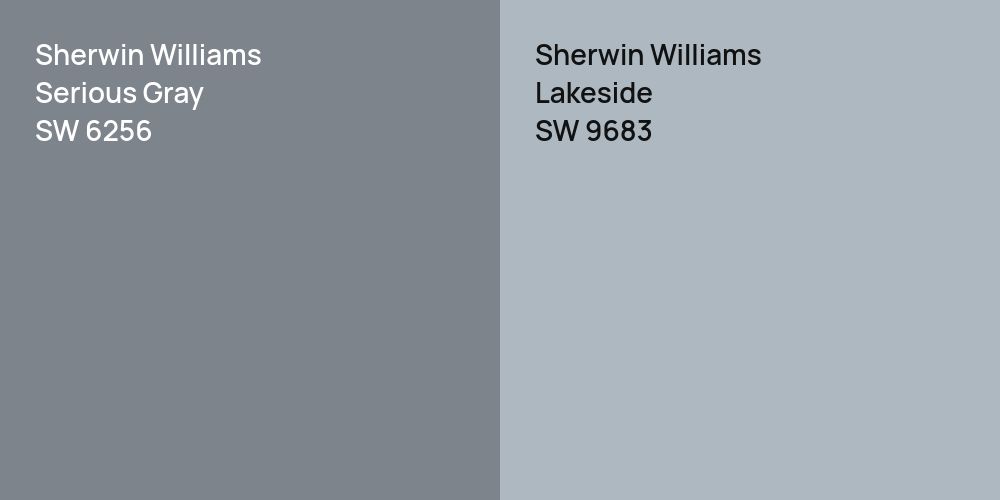 Sherwin Williams Serious Gray vs. Sherwin Williams Lakeside