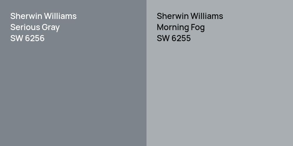 Sherwin Williams Serious Gray vs. Sherwin Williams Morning Fog