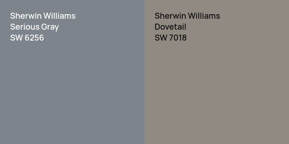 Sherwin Williams Serious Gray vs. Sherwin Williams Dovetail