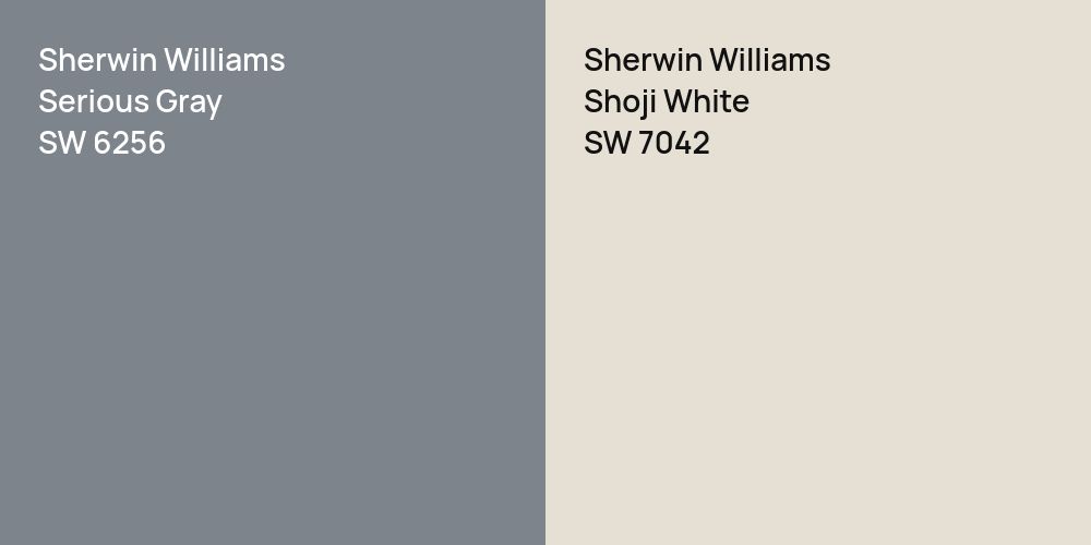 Sherwin Williams Serious Gray vs. Sherwin Williams Shoji White