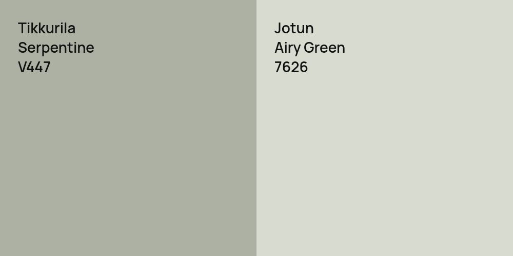 Tikkurila Serpentine vs. Jotun Airy Green