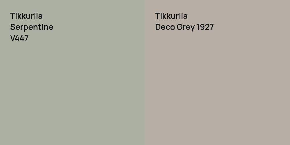 Tikkurila Serpentine vs. Tikkurila Deco Grey 1927