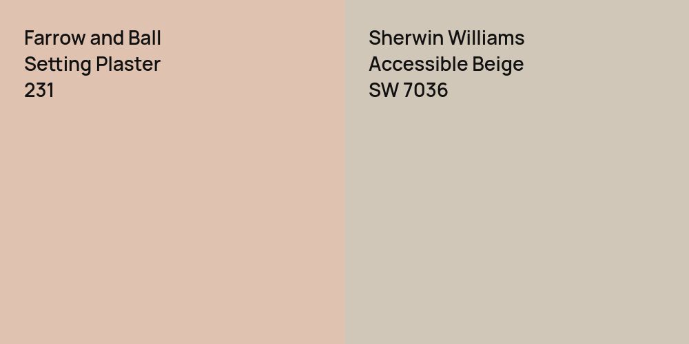 Farrow and Ball Setting Plaster vs. Sherwin Williams Accessible Beige