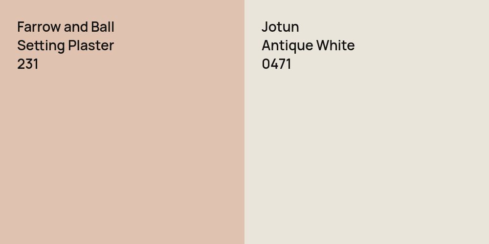 Farrow and Ball Setting Plaster vs. Jotun Antique White