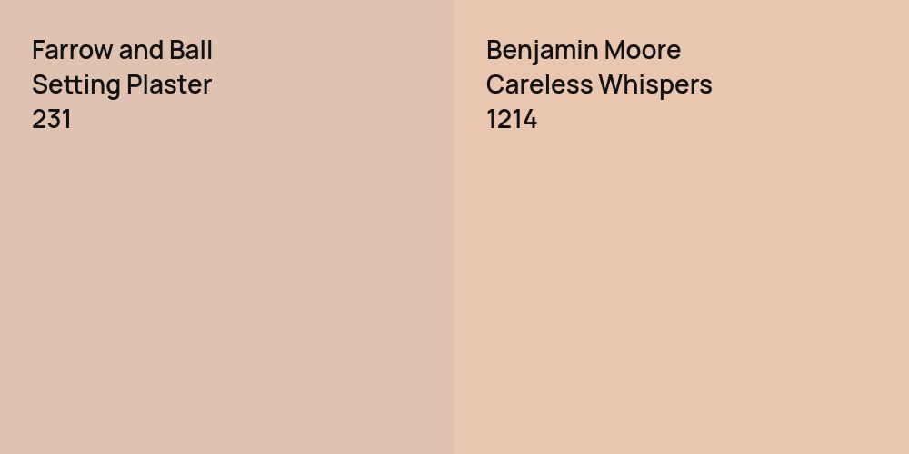 Farrow and Ball Setting Plaster vs. Benjamin Moore Careless Whispers