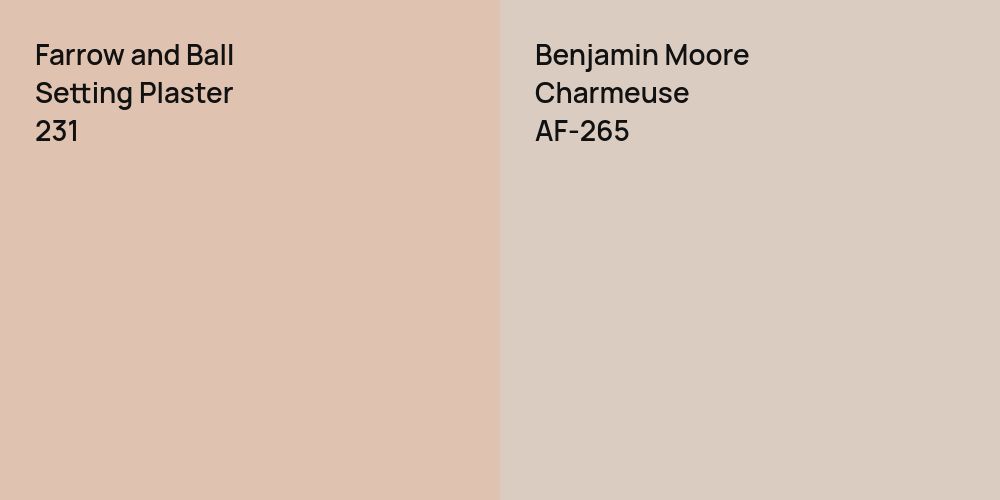 Farrow and Ball Setting Plaster vs. Benjamin Moore Charmeuse