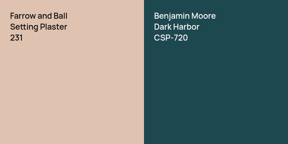 Farrow and Ball Setting Plaster vs. Benjamin Moore Dark Harbor