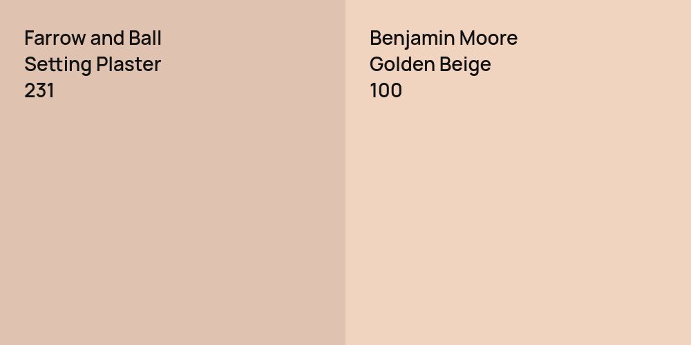 Farrow and Ball Setting Plaster vs. Benjamin Moore Golden Beige