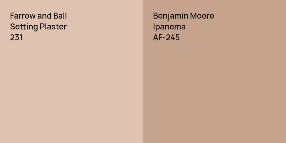 Farrow and Ball Setting Plaster vs. Benjamin Moore Ipanema