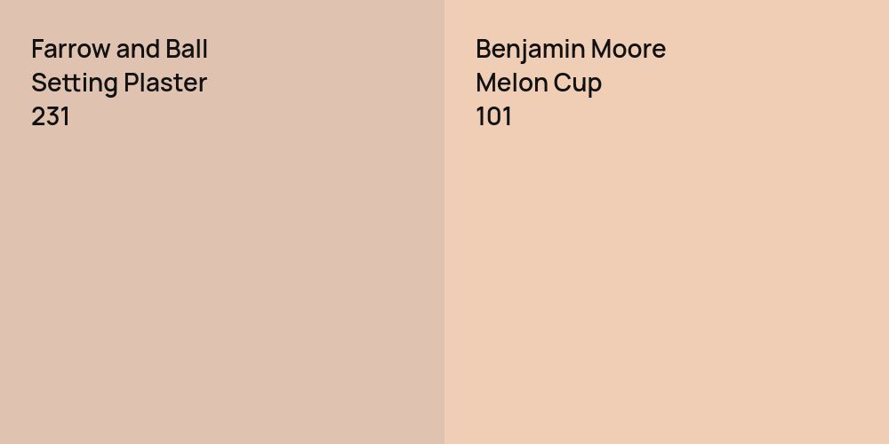 Farrow and Ball Setting Plaster vs. Benjamin Moore Melon Cup