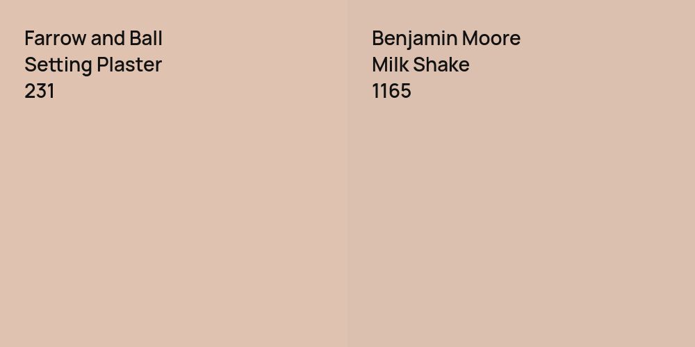 Farrow and Ball Setting Plaster vs. Benjamin Moore Milk Shake