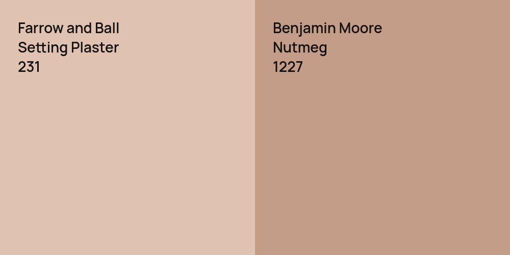 Farrow and Ball Setting Plaster vs. Benjamin Moore Nutmeg