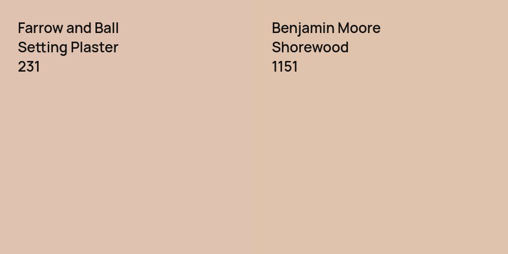 Farrow and Ball Setting Plaster vs. Benjamin Moore Shorewood