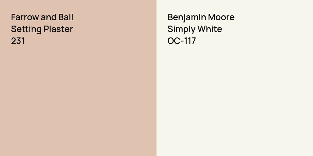 Farrow and Ball Setting Plaster vs. Benjamin Moore Simply White