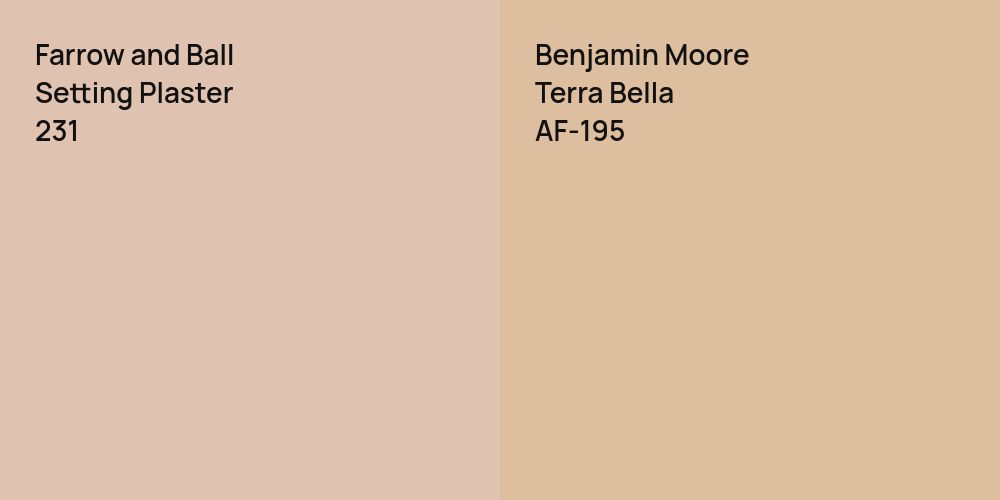 Farrow and Ball Setting Plaster vs. Benjamin Moore Terra Bella