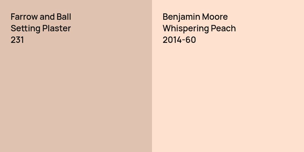 Farrow and Ball Setting Plaster vs. Benjamin Moore Whispering Peach