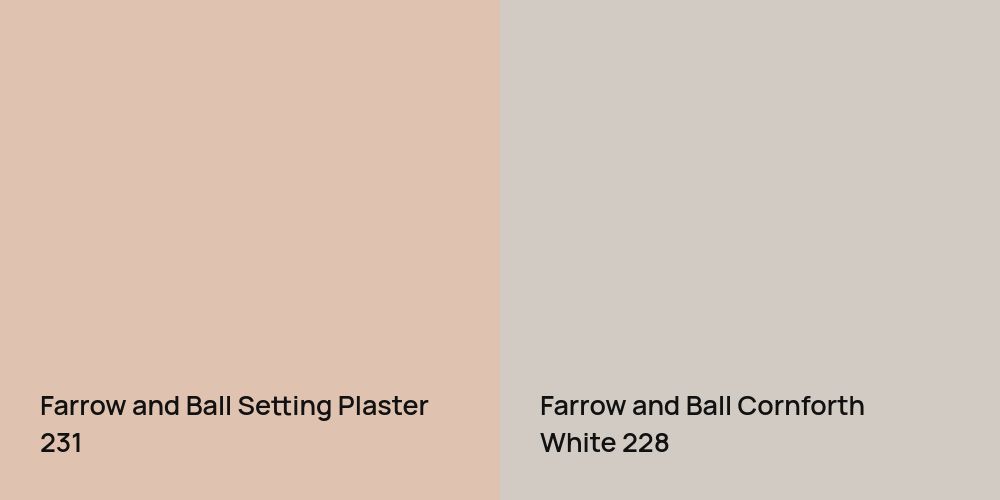 Farrow and Ball Setting Plaster vs. Farrow and Ball Cornforth White