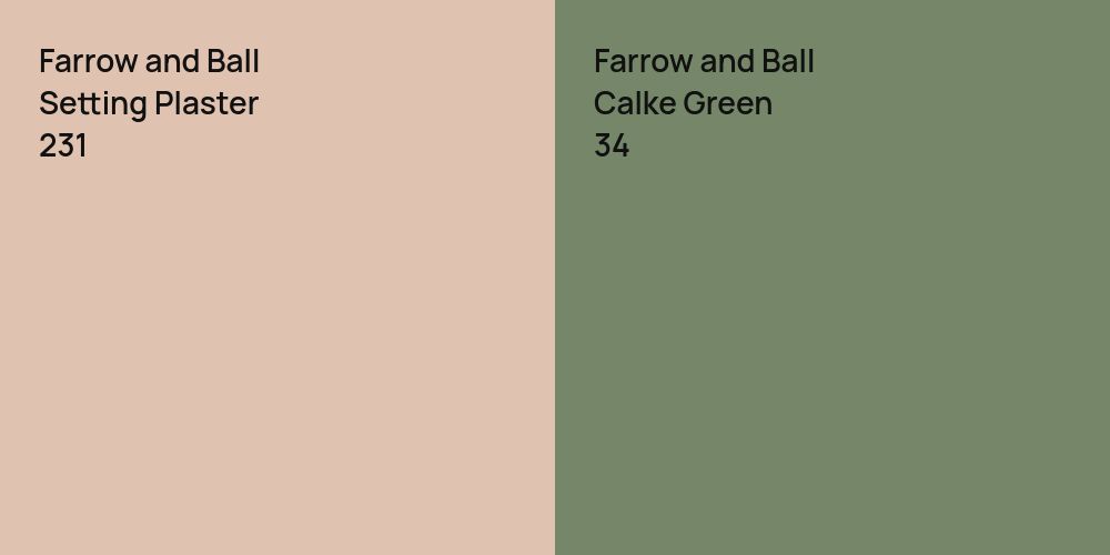 Farrow and Ball Setting Plaster vs. Farrow and Ball Calke Green