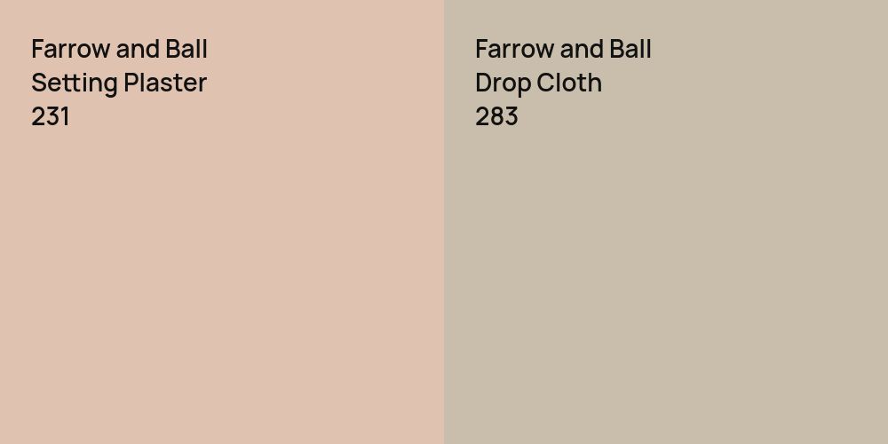 Farrow and Ball Setting Plaster vs. Farrow and Ball Drop Cloth