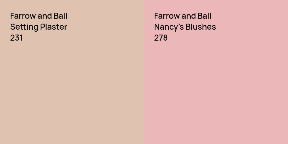 Farrow and Ball Setting Plaster vs. Farrow and Ball Nancy's Blushes