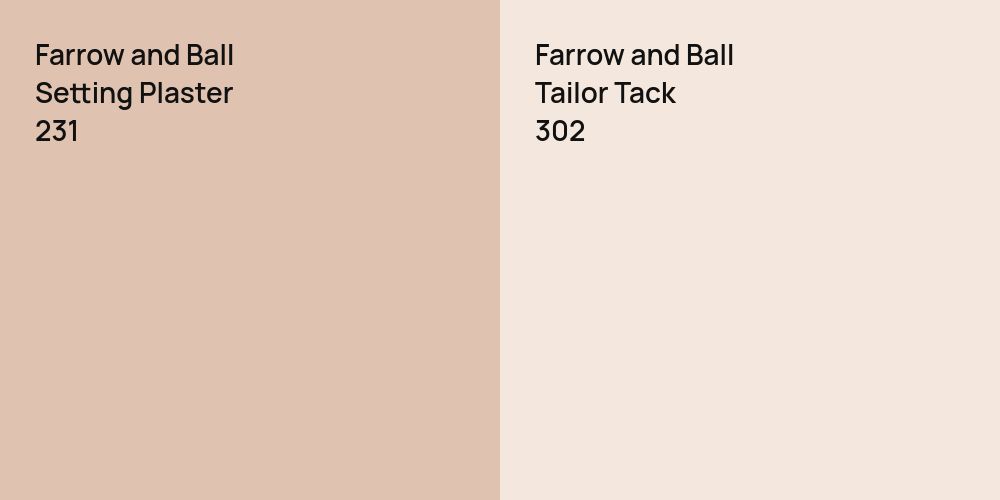 Farrow and Ball Setting Plaster vs. Farrow and Ball Tailor Tack