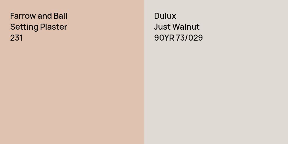 Farrow and Ball Setting Plaster vs. Dulux Just Walnut