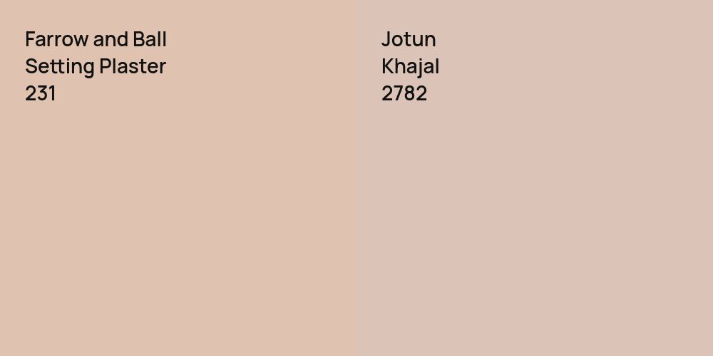 Farrow and Ball Setting Plaster vs. Jotun Khajal