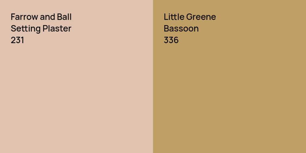 Farrow and Ball Setting Plaster vs. Little Greene Bassoon