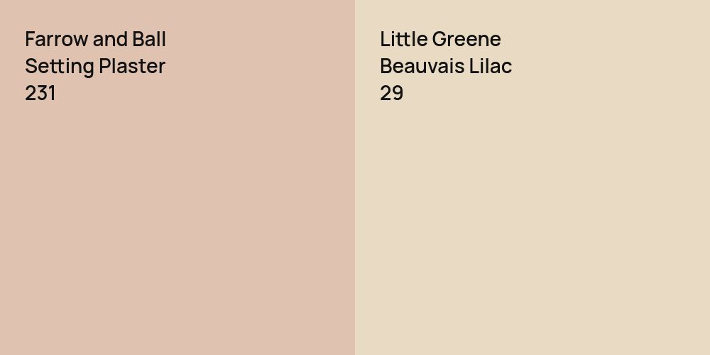 Farrow and Ball Setting Plaster vs. Little Greene Beauvais Lilac