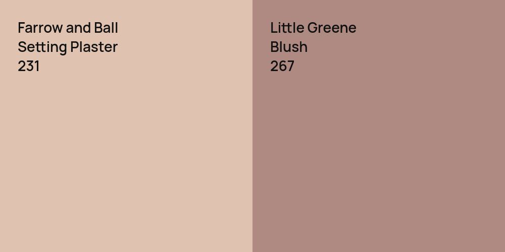 Farrow and Ball Setting Plaster vs. Little Greene Blush