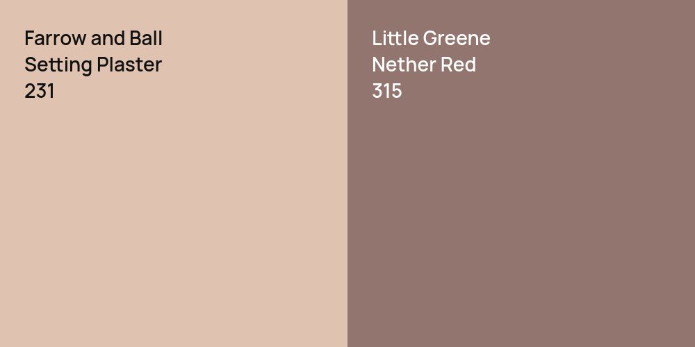 Farrow and Ball Setting Plaster vs. Little Greene Nether Red