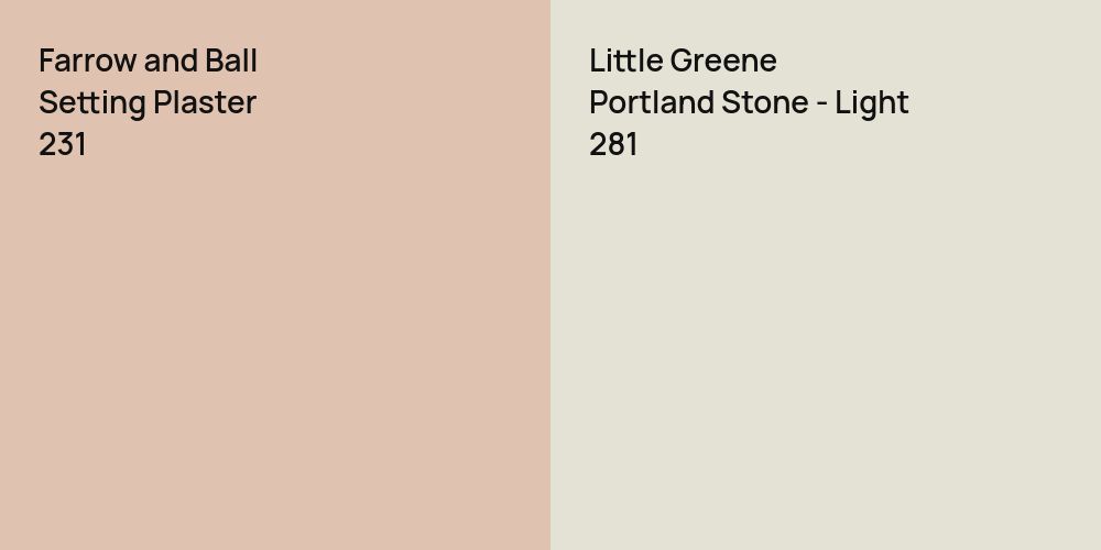 Farrow and Ball Setting Plaster vs. Little Greene Portland Stone - Light