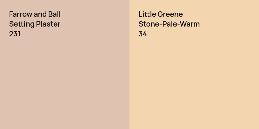 Farrow and Ball Setting Plaster vs. Little Greene Stone-Pale-Warm