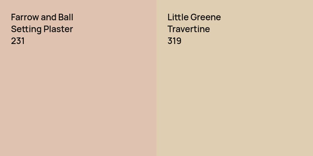 Farrow and Ball Setting Plaster vs. Little Greene Travertine