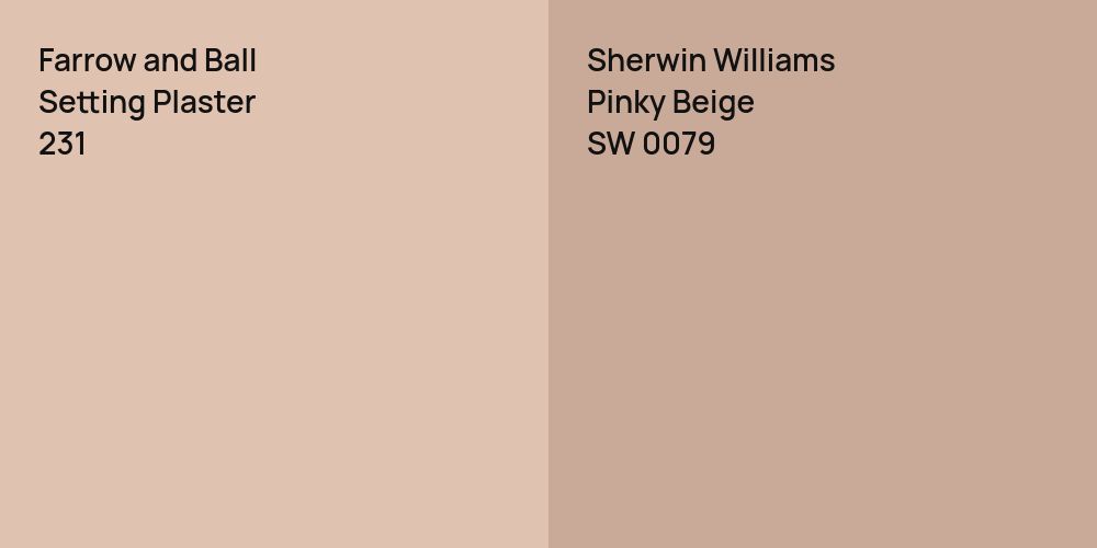 Farrow and Ball Setting Plaster vs. Sherwin Williams Pinky Beige